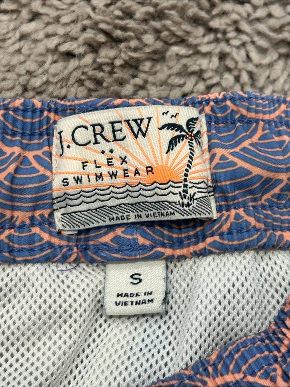 J. Crew Flex Swim Men’s Purple Patterned Swim Trunks Small